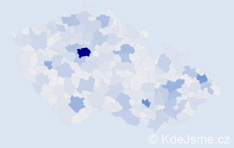 Jméno: 'Vladimíra', počet výskytů 18555 v celé ČR