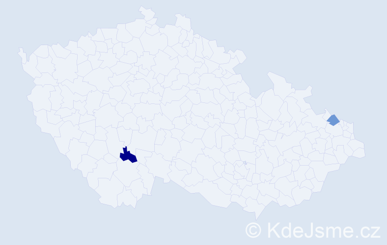Jméno: 'Mohinder', počet výskytů 2 v celé ČR