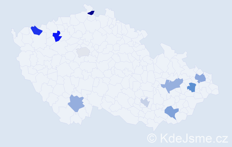 Jméno: 'Leonida', počet výskytů 11 v celé ČR