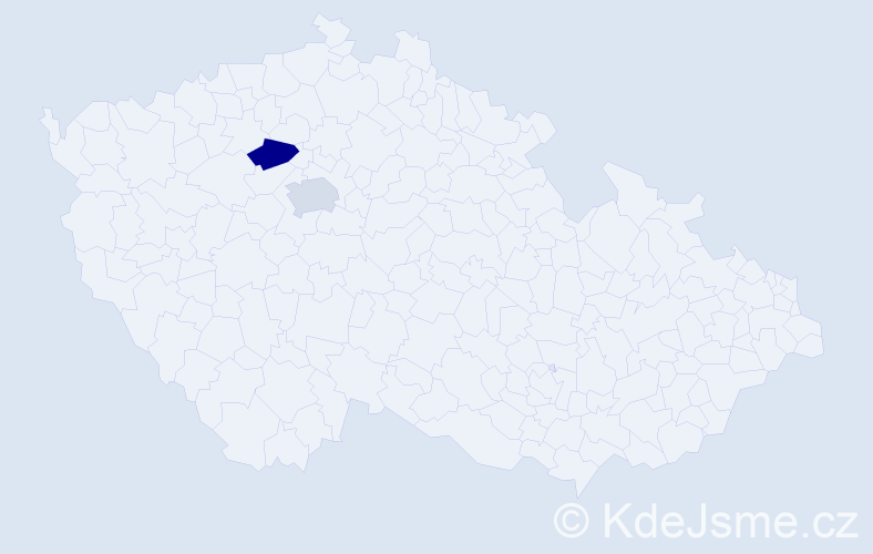 Jméno: 'Danaé', počet výskytů 2 v celé ČR