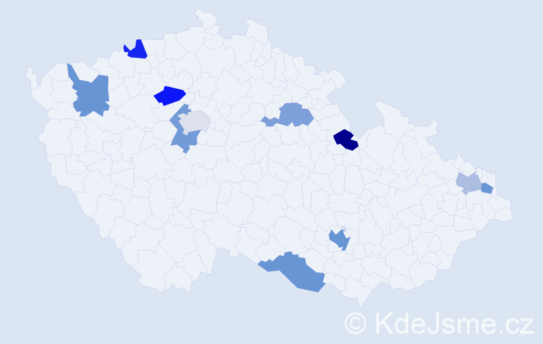 Jméno: 'Elia', počet výskytů 13 v celé ČR