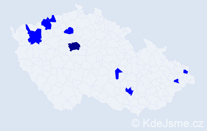 Jméno: 'Hartwig', počet výskytů 10 v celé ČR