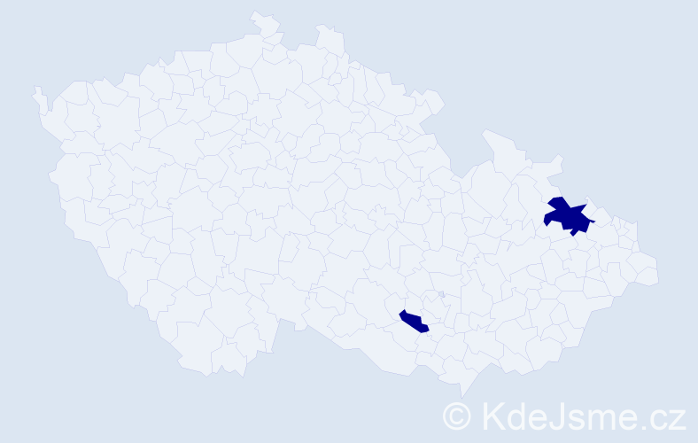 Jméno: 'Christof', počet výskytů 2 v celé ČR