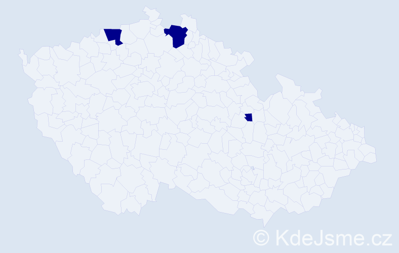 Jméno: 'Vladiboj', počet výskytů 3 v celé ČR