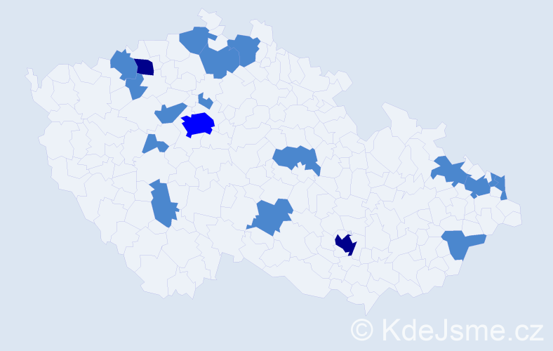 Jméno: 'Ashley', počet výskytů 25 v celé ČR