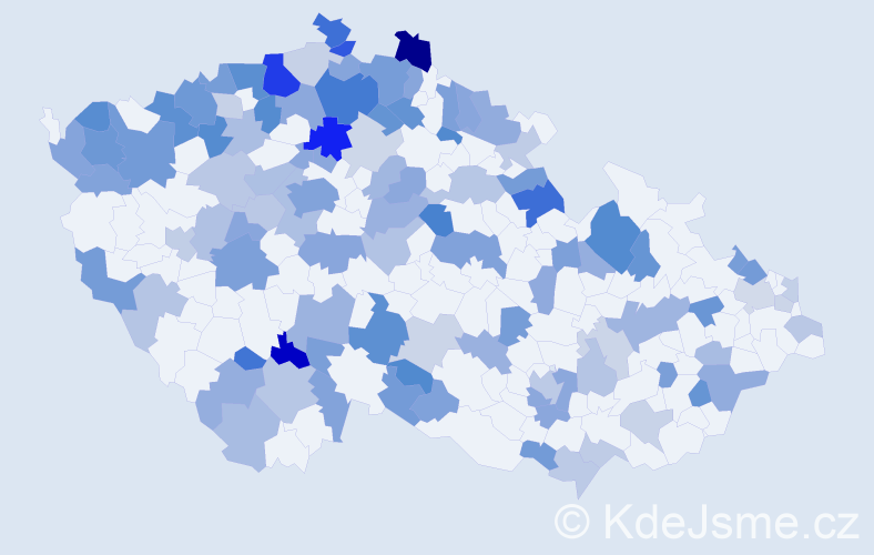 Jméno: 'Slávek', počet výskytů 206 v celé ČR