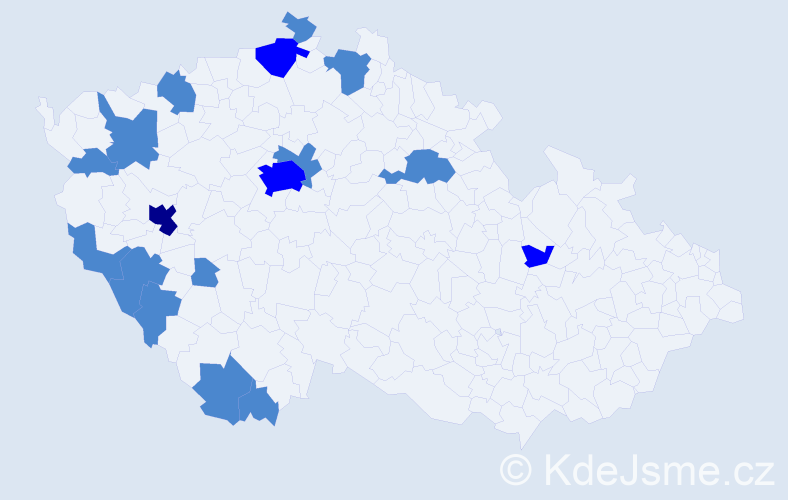 Jméno: 'Franz Josef', počet výskytů 22 v celé ČR