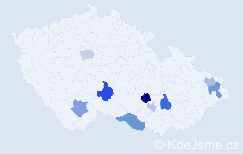 Jméno: 'Antoinette', počet výskytů 11 v celé ČR