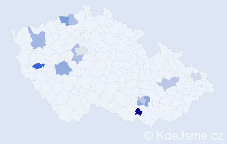 Jméno: 'Tárik', počet výskytů 15 v celé ČR