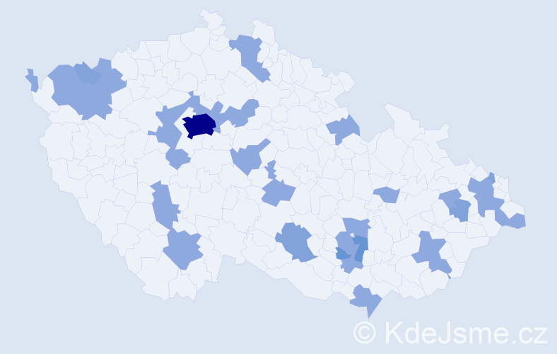 Jméno: 'Nataniel', počet výskytů 52 v celé ČR