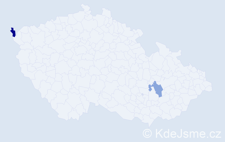 Jméno: 'Frigyes', počet výskytů 2 v celé ČR