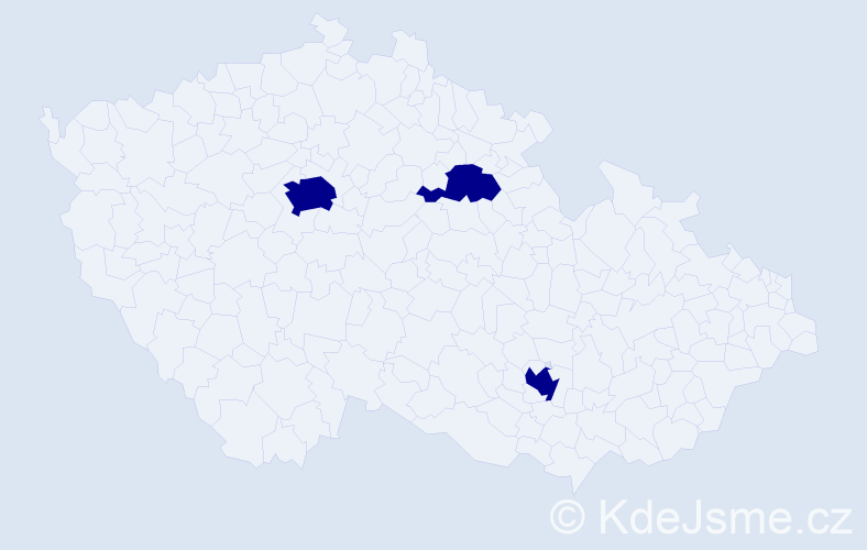 Jméno: 'Adéla Klára', počet výskytů 3 v celé ČR