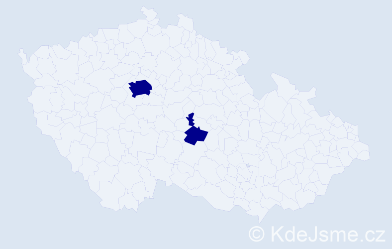 Jméno: 'Yuting', počet výskytů 2 v celé ČR