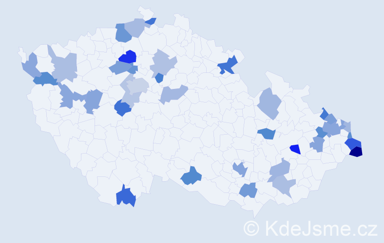 Jméno: 'Kristyna', počet výskytů 56 v celé ČR