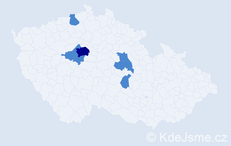 Jméno: 'Tyberiy', počet výskytů 9 v celé ČR