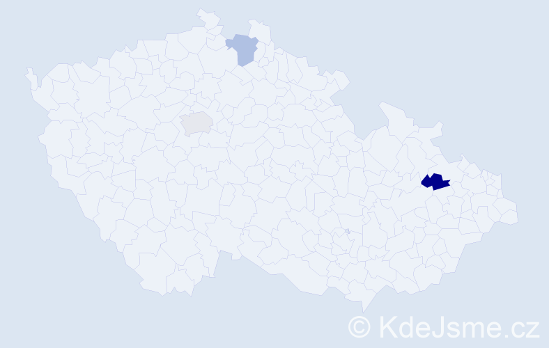 Jméno: 'Gergely', počet výskytů 3 v celé ČR
