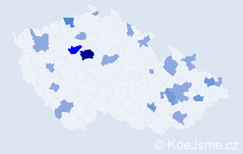 Jméno: 'Chanel', počet výskytů 38 v celé ČR