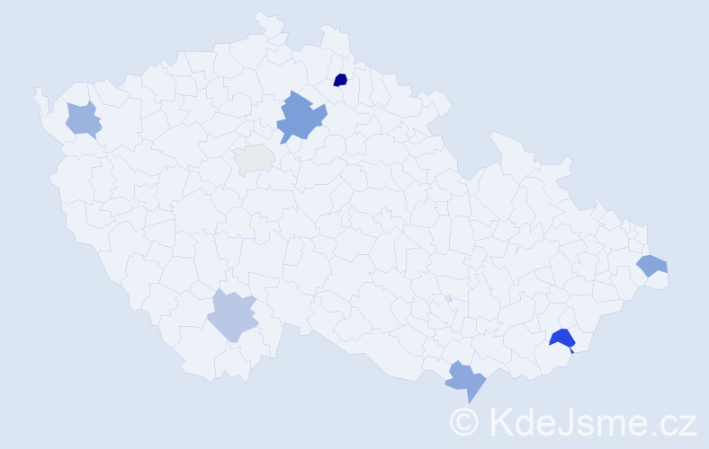 Jméno: 'Dárius', počet výskytů 9 v celé ČR