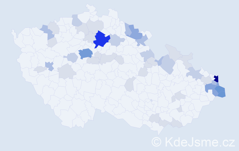 Jméno: 'Grzegorz', počet výskytů 127 v celé ČR