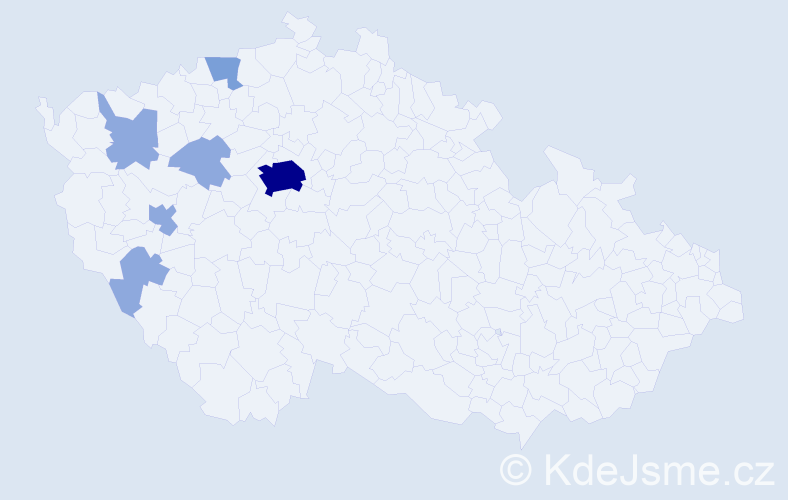 Jméno: 'Iouri', počet výskytů 13 v celé ČR