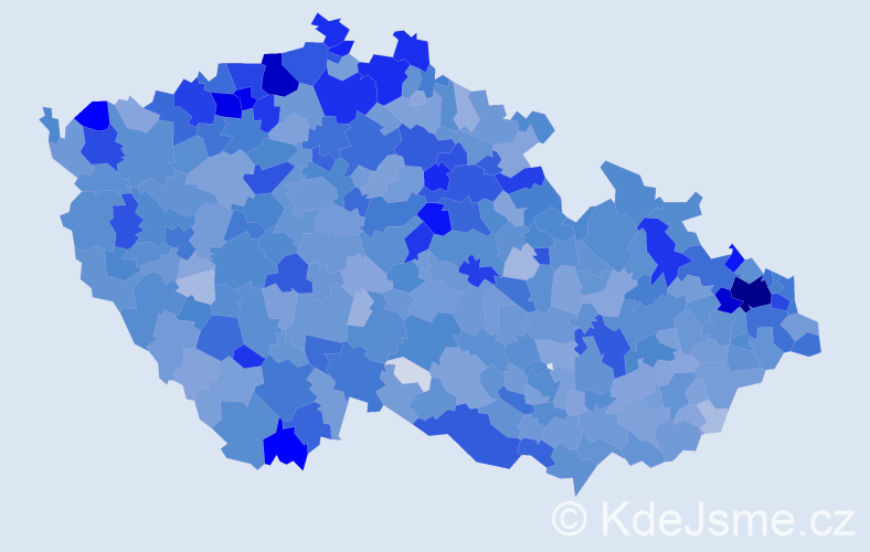 Jméno: 'Vanesa', počet výskytů 4765 v celé ČR