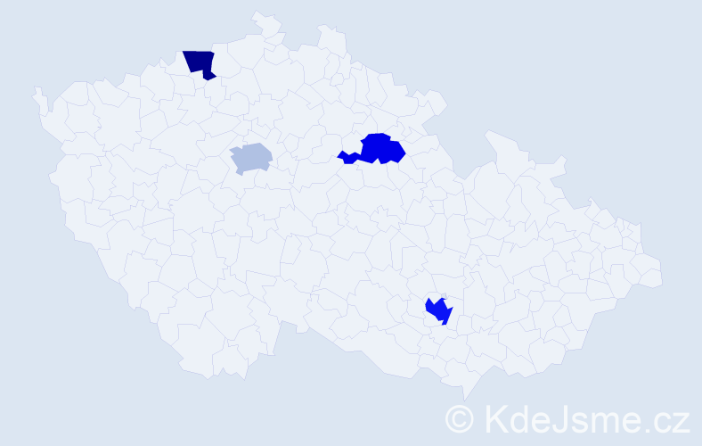 Jméno: 'Jaro', počet výskytů 5 v celé ČR