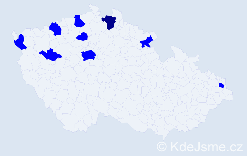 Jméno: 'Hilde', počet výskytů 10 v celé ČR