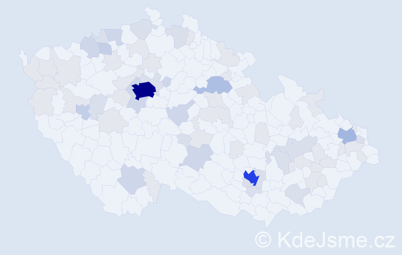 Jméno: 'Mark', počet výskytů 173 v celé ČR