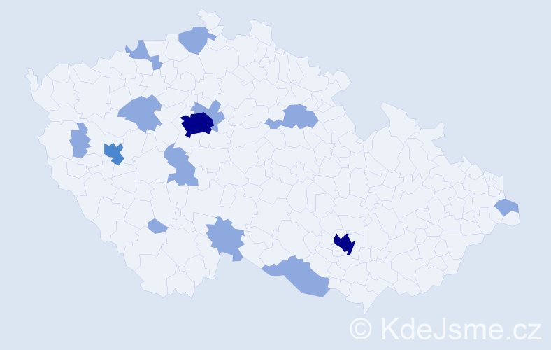 Jméno: 'Belinda', počet výskytů 25 v celé ČR