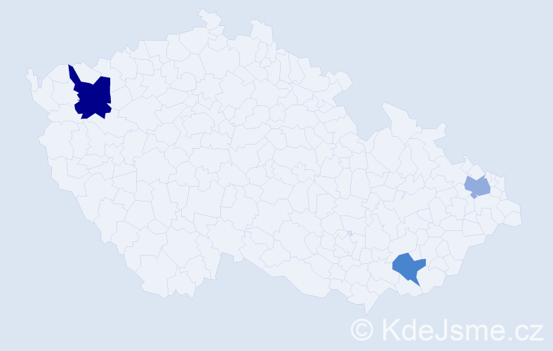 Jméno: 'Tomáš Jaroslav', počet výskytů 4 v celé ČR