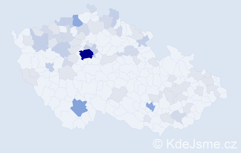 Jméno: 'Mája', počet výskytů 134 v celé ČR