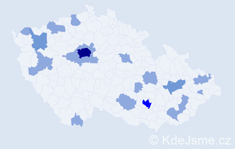 Jméno: 'Kristin', počet výskytů 40 v celé ČR