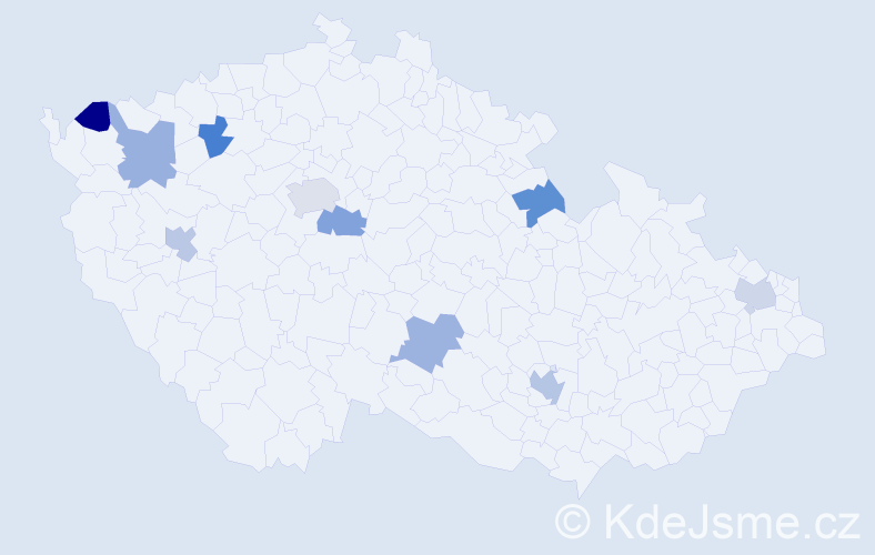 Jméno: 'Daniel John', počet výskytů 12 v celé ČR