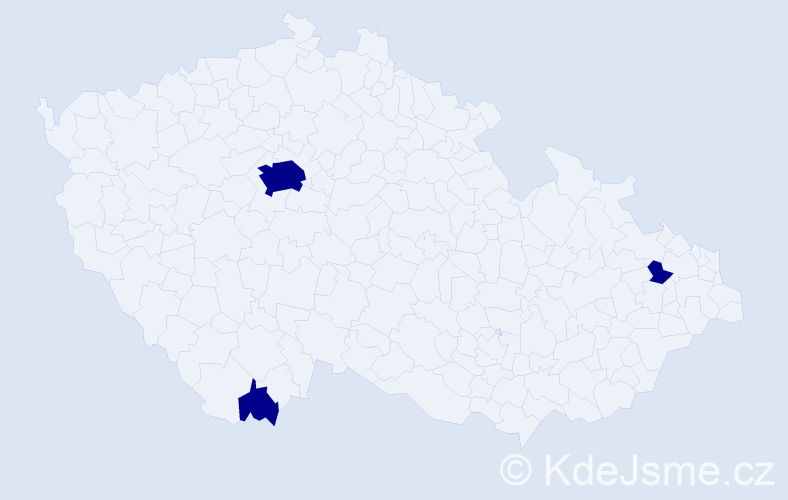 Jméno: 'Benedikt Jan', počet výskytů 3 v celé ČR