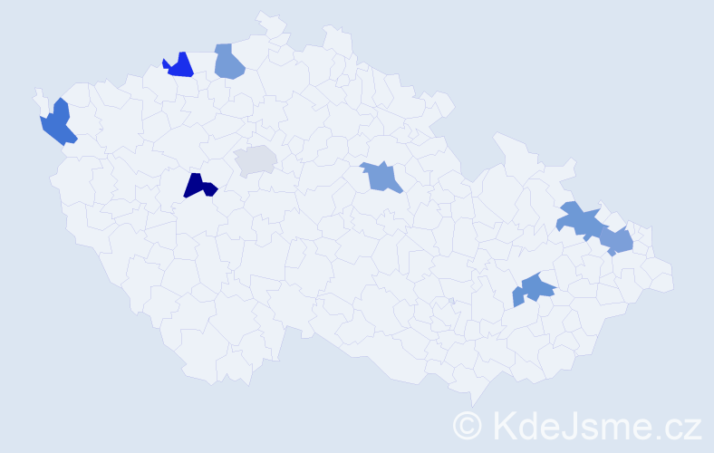 Jméno: 'Minh Tan', počet výskytů 10 v celé ČR