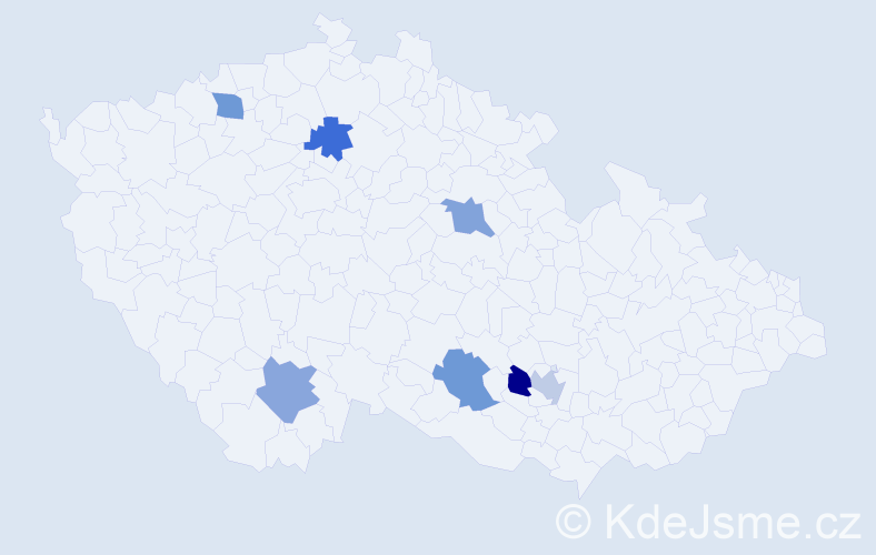 Jméno: 'Marie Helena', počet výskytů 7 v celé ČR