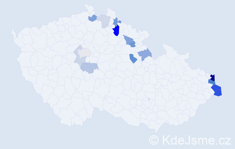 Jméno: 'Grażyna', počet výskytů 39 v celé ČR