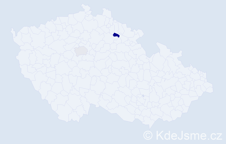 Jméno: 'Anelija', počet výskytů 2 v celé ČR