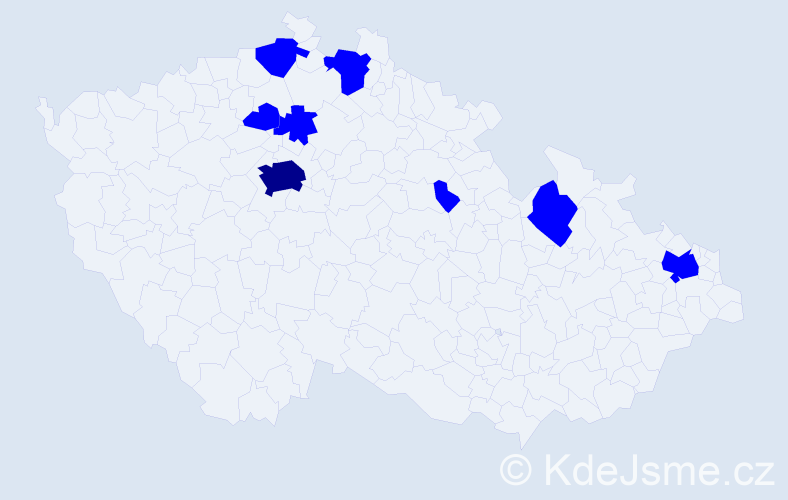 Jméno: 'Míša', počet výskytů 9 v celé ČR