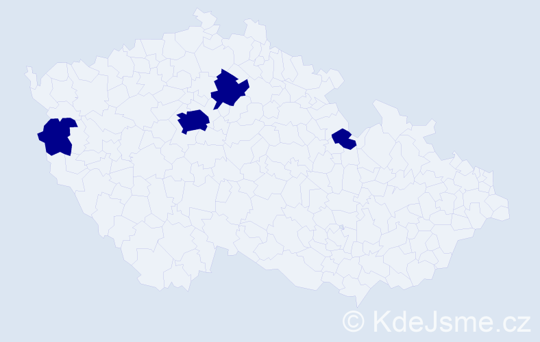 Jméno: 'Tereza Barbora', počet výskytů 4 v celé ČR