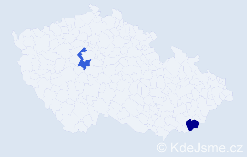 Jméno: 'Tamim', počet výskytů 2 v celé ČR