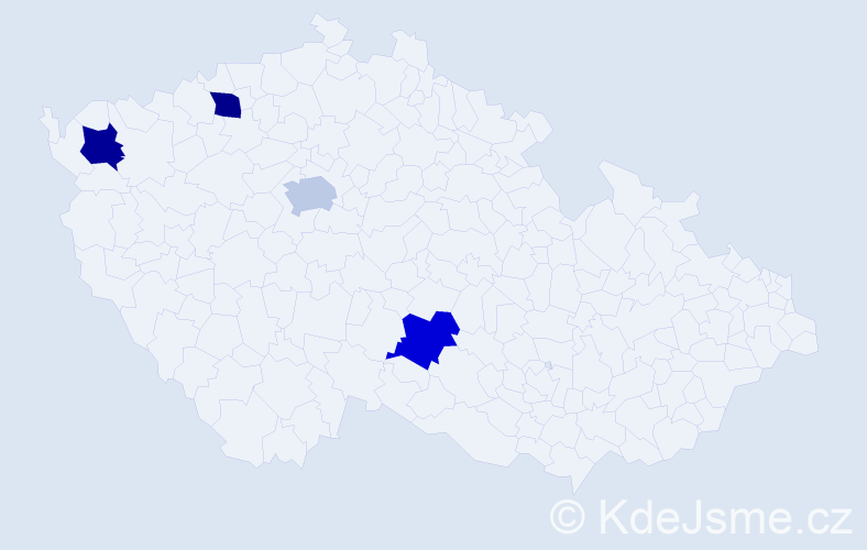 Jméno: 'Milčo', počet výskytů 4 v celé ČR