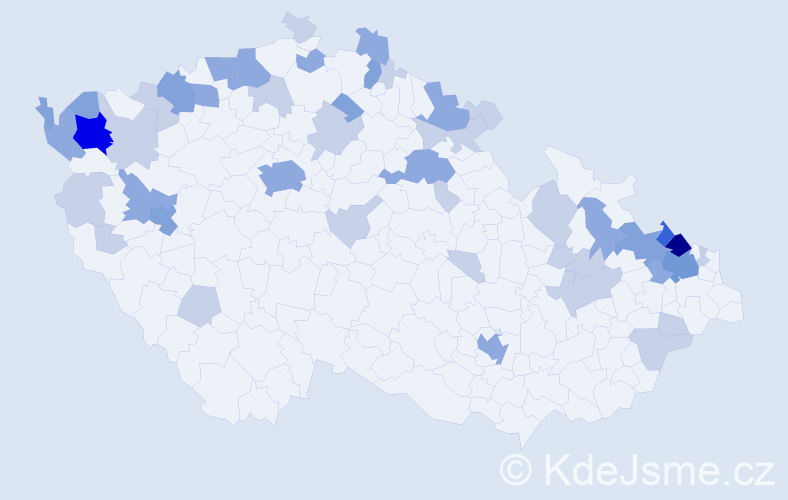 Jméno: 'Reinhard', počet výskytů 102 v celé ČR