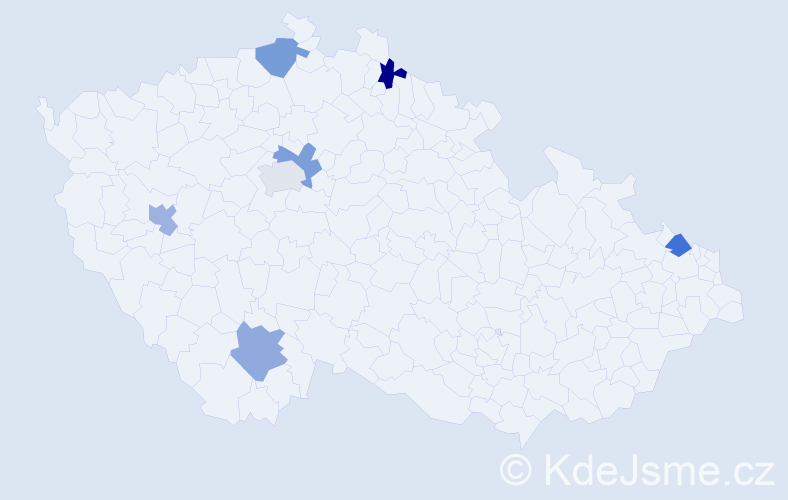 Jméno: 'Adelaide', počet výskytů 7 v celé ČR