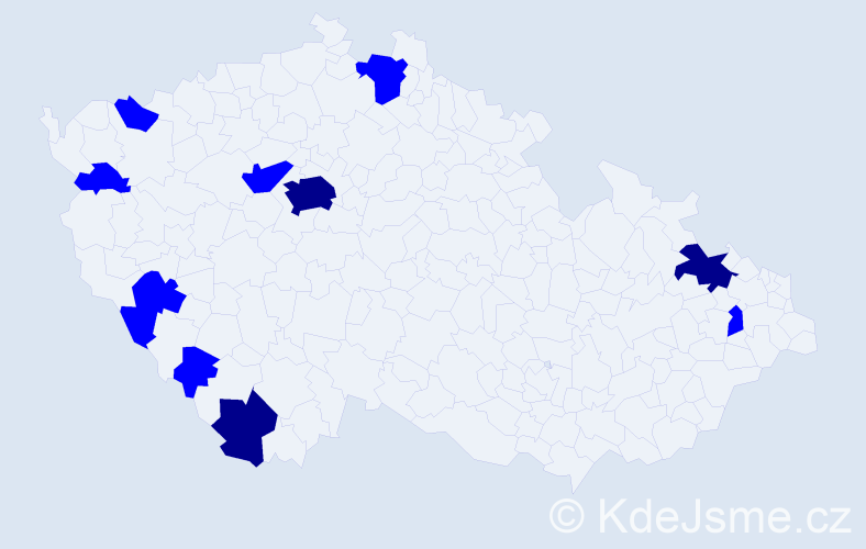 Jméno: 'Adalbert', počet výskytů 13 v celé ČR