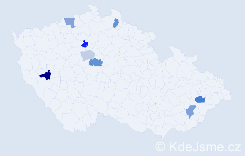 Jméno: 'Damiano', počet výskytů 10 v celé ČR