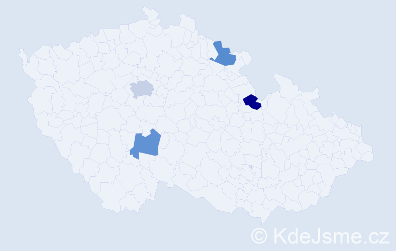 Jméno: 'Diviška', počet výskytů 5 v celé ČR