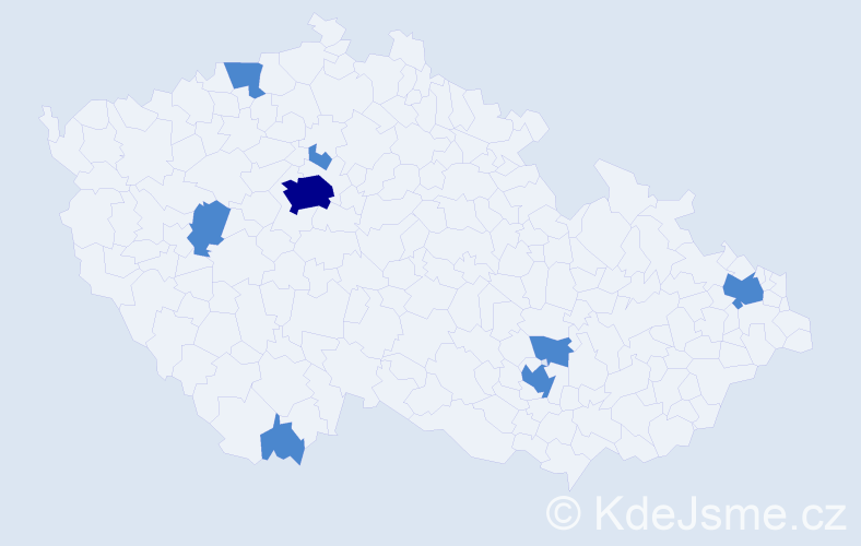 Jméno: 'Zoé', počet výskytů 10 v celé ČR