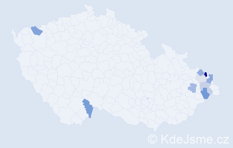 Jméno: 'Adelajda', počet výskytů 15 v celé ČR
