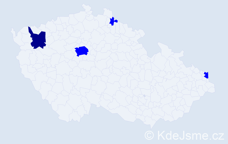 Jméno: 'Brita', počet výskytů 5 v celé ČR
